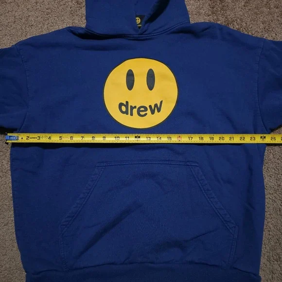 Drew House Mascot Justin Bieber Blue Heavy Fleece Hoodie - Oversized Small - Picture 7 of 9